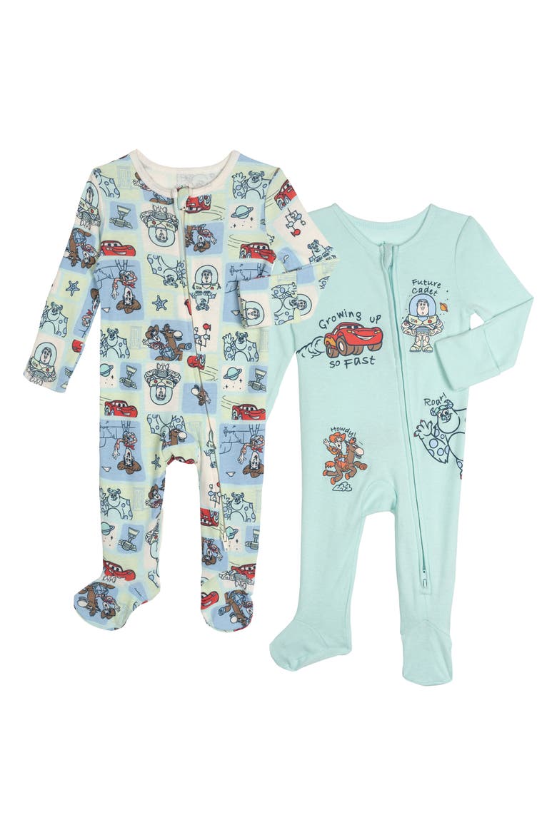Pixar 2-Pack Footed One-Piece Sleep N' Play, Main, color, Pixar Light Blue