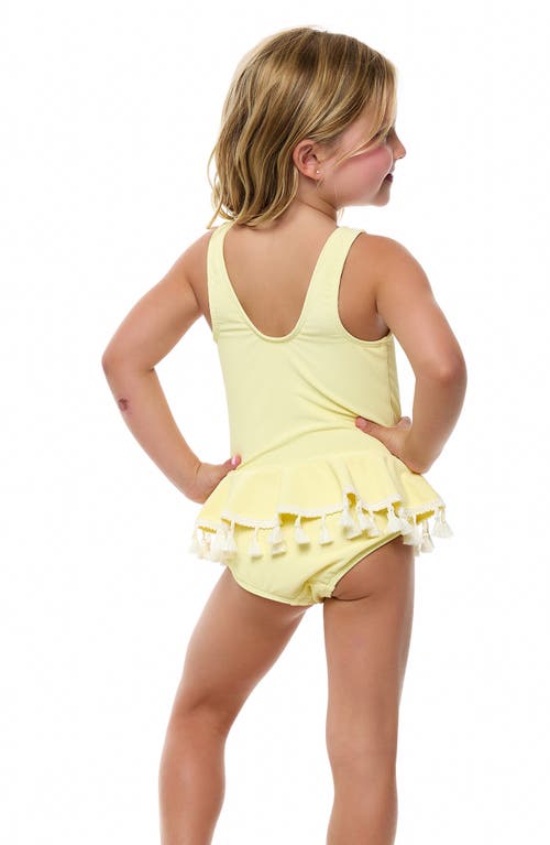Beach Lingo Kids' Ruffle One-piece Swimsuit In Buttercup