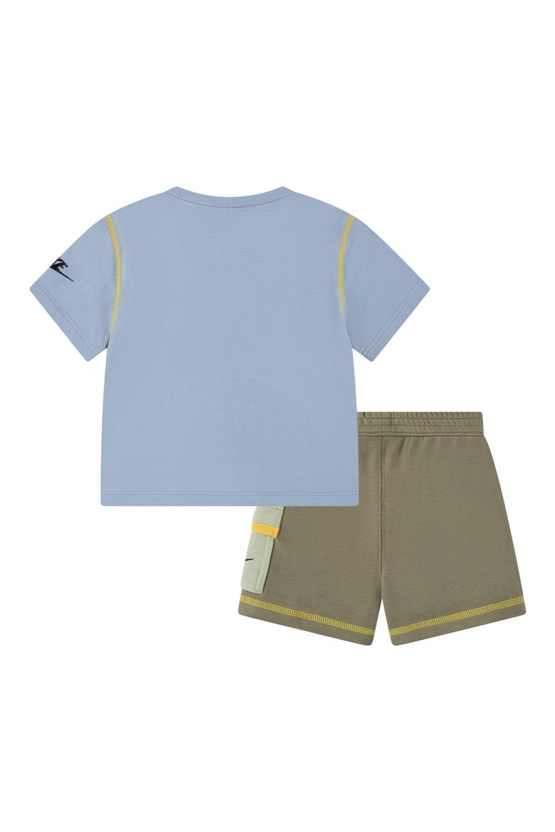 Swoosh Graphic T-Shirt & Knit Cargo Shorts Set, Alternate, color, EDRNEUTRAL