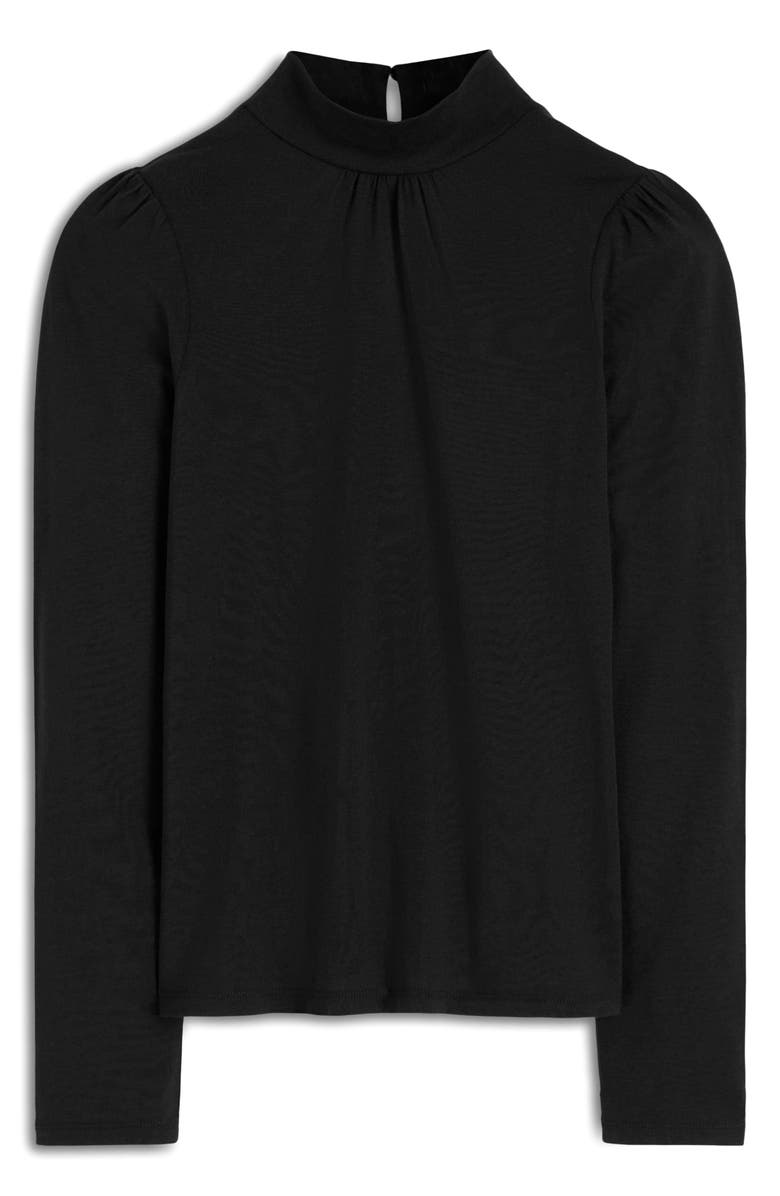 Boden Puff Shoulder Jersey Top, Main, color, Black