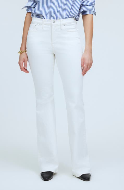 Flea Market High Waist Flare Jeans (Tile White)