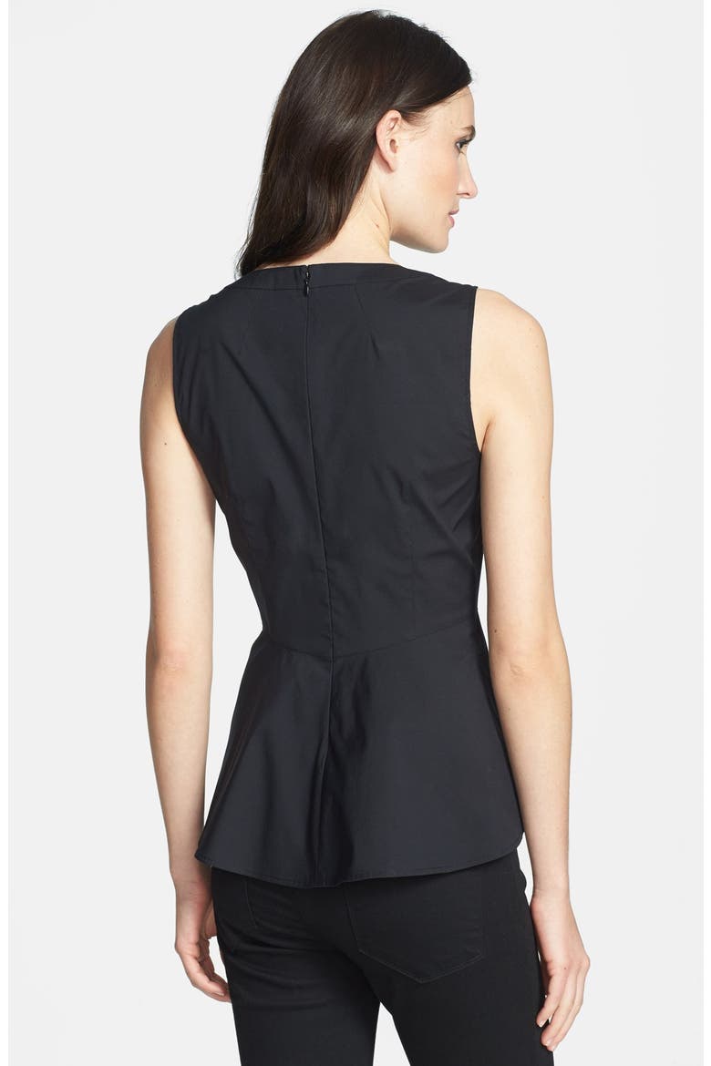 'Abella' Poplin Peplum Top, Alternate, color, BLACK