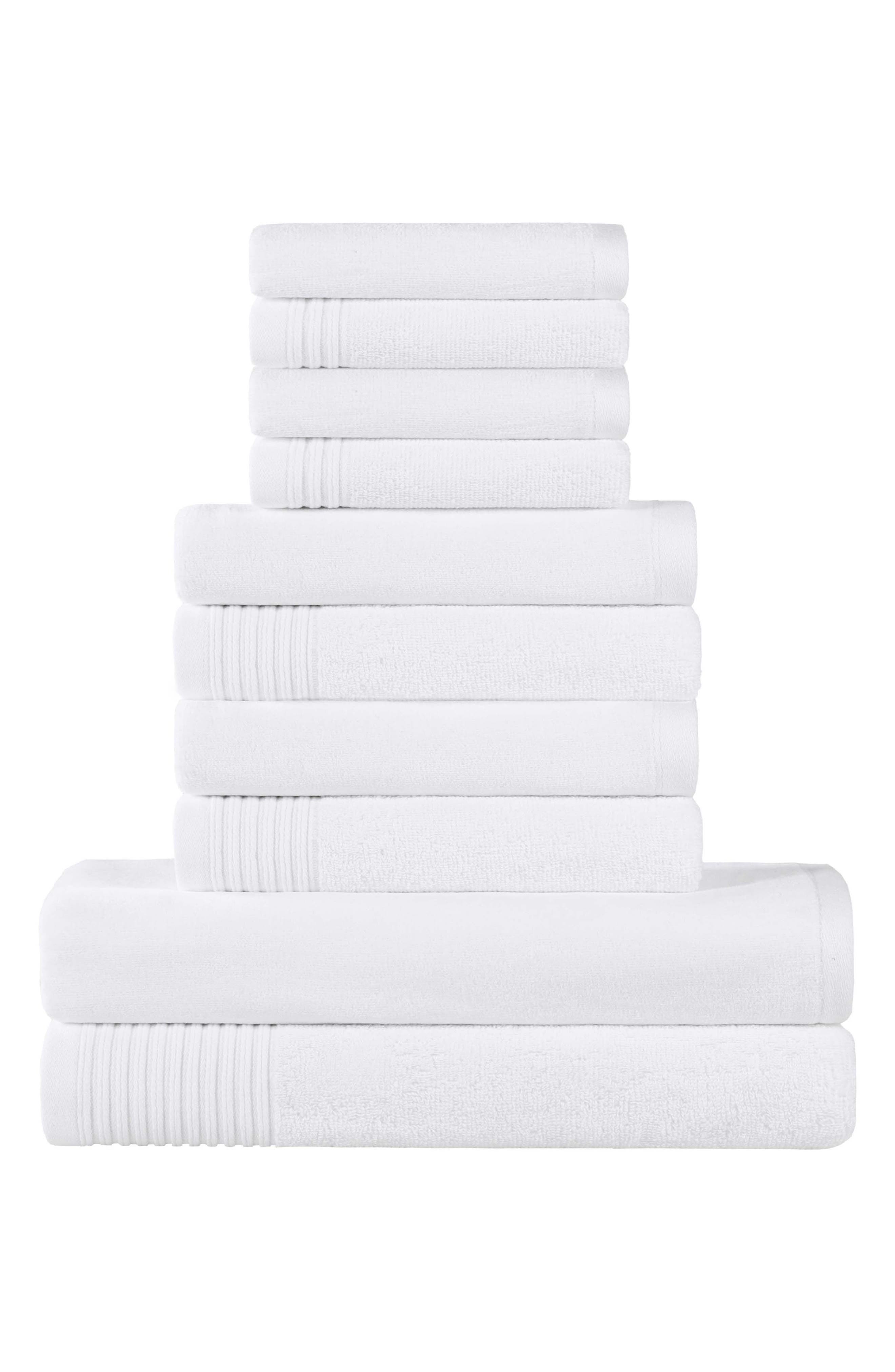 Superior Marble 10-Piece Quick-Drying Cotton Towel Set