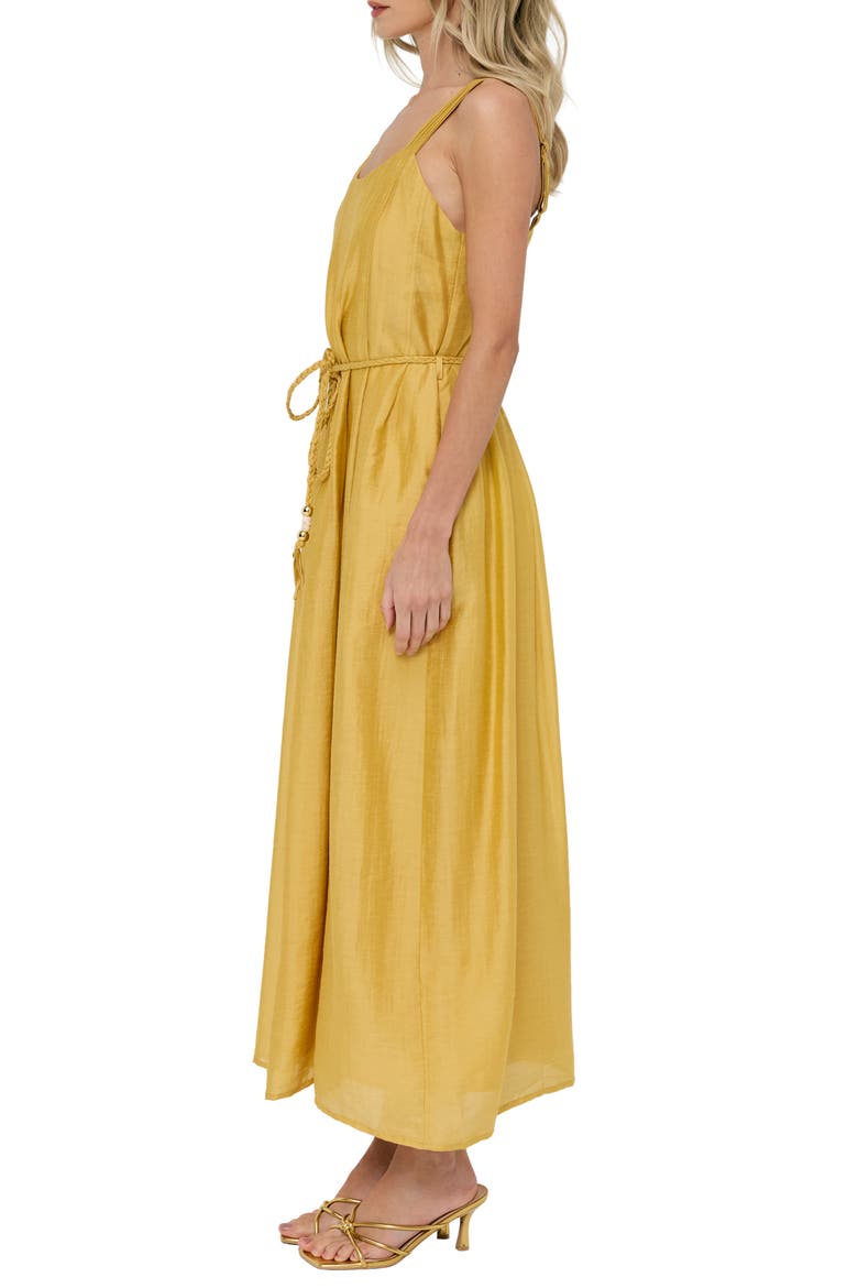 Claudia Tie Waist Midi Dress, Alternate, color, PIMROSE YELLOW