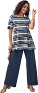 Jessica London Stretch Knit Boatneck Swing Tunic