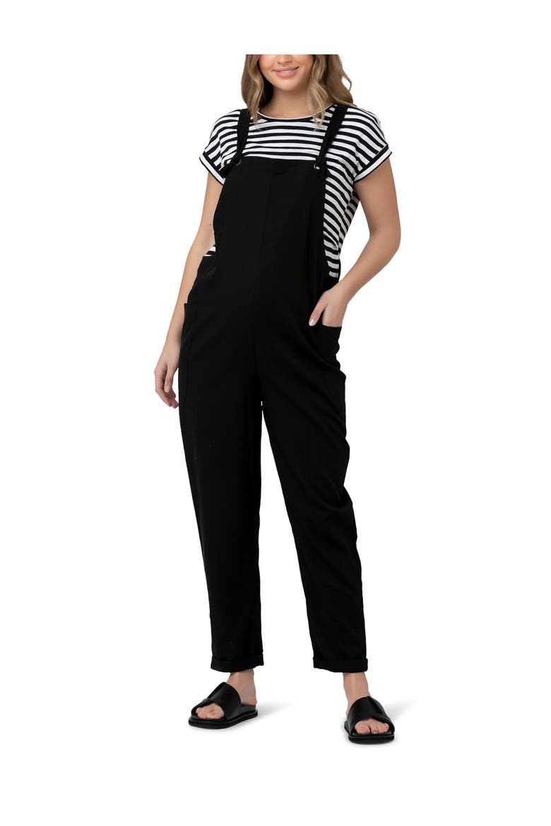 Poppy Linen Jumpsuit, Main, color, Black