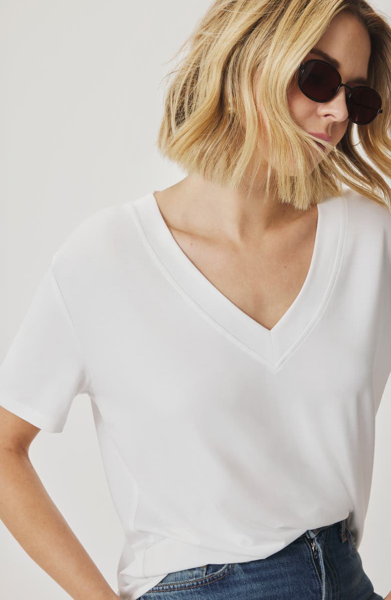 Splendid Kacey V-Neck Short Sleeve T-Shirt, Alternate, color, White