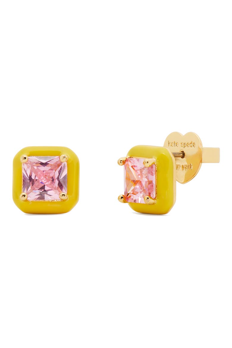 brighten up square stud earrings, Main, color, LIGHT PINK MULTI