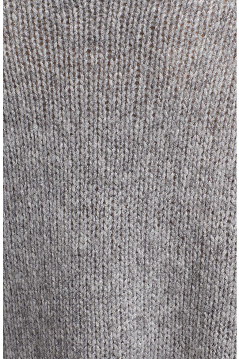 Fair Isle Split Neck Sweater, Alternate, color, CHARCOAL/ IVORY