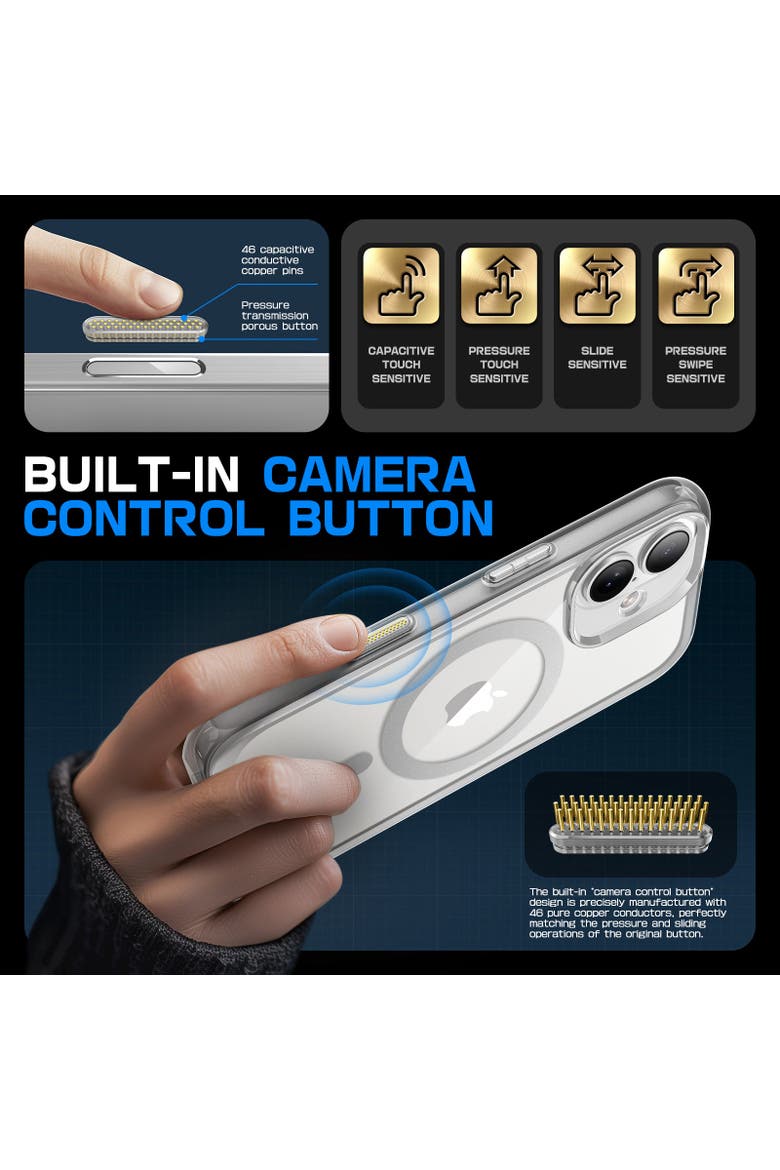 iPhone 16 6.1 inch Unicorn Beetle MAG Slim Clear MagSafe Camera Control Button Case, Alternate, color, Clear