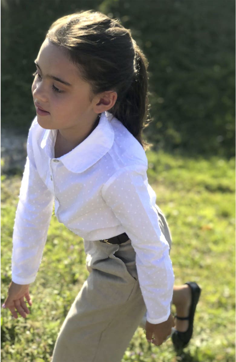 Hope & Henry Baby Girls' Peter Pan Collar Top, Infant, Alternate, color, White