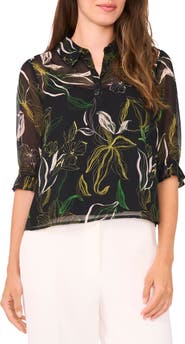 Halogen® Ruffle Sleeve Shirt