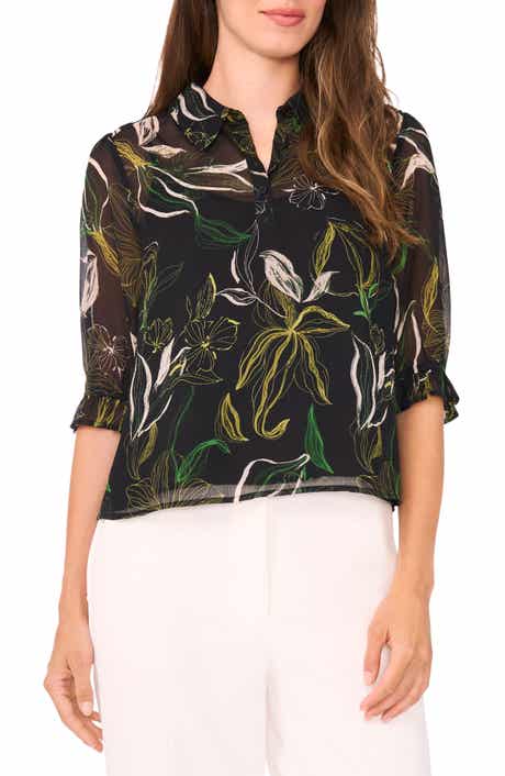 Halogen® Ruffle Sleeve Shirt