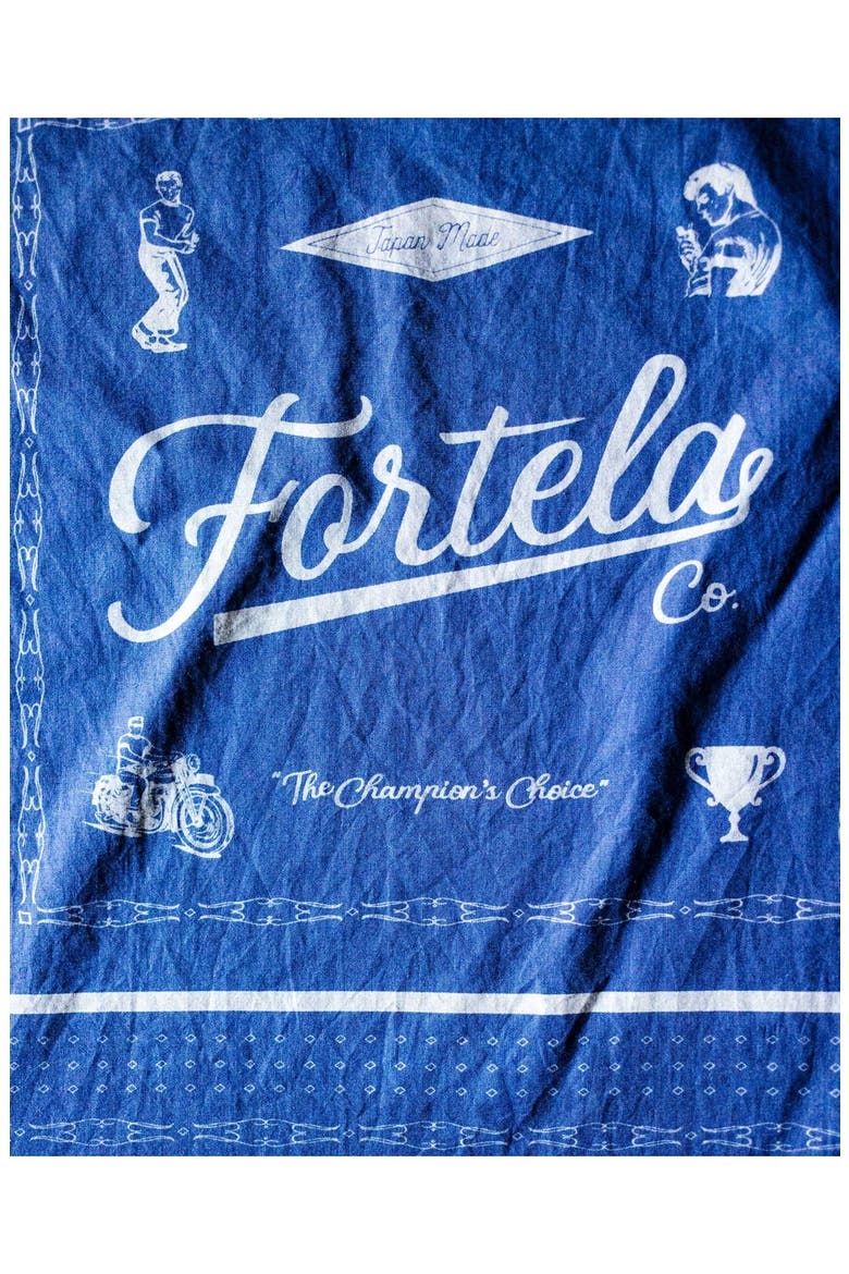 Printed Logo Cotton Bandana, Alternate, color, INDACO