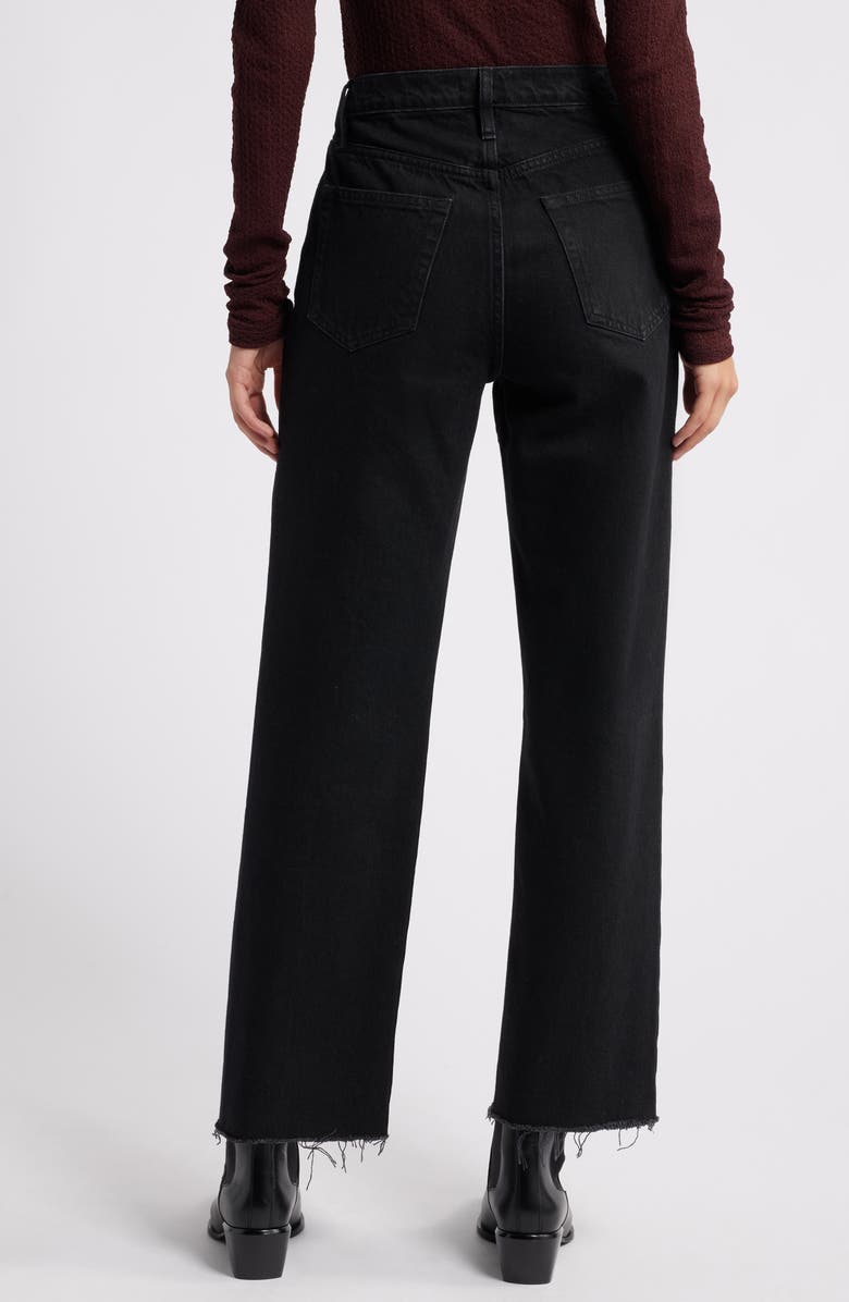 FRAME Le Jane High Waist Raw Hem Crop Straight Leg Jeans, Alternate, color, 