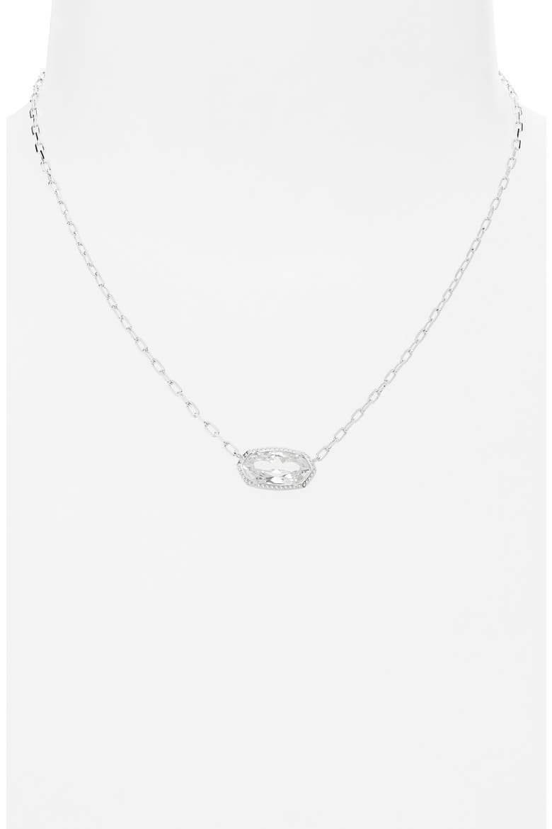 Elisa Luxe Short Pendant Necklace, Alternate, color, SILVER WHITE CUBIC ZIRCONIA