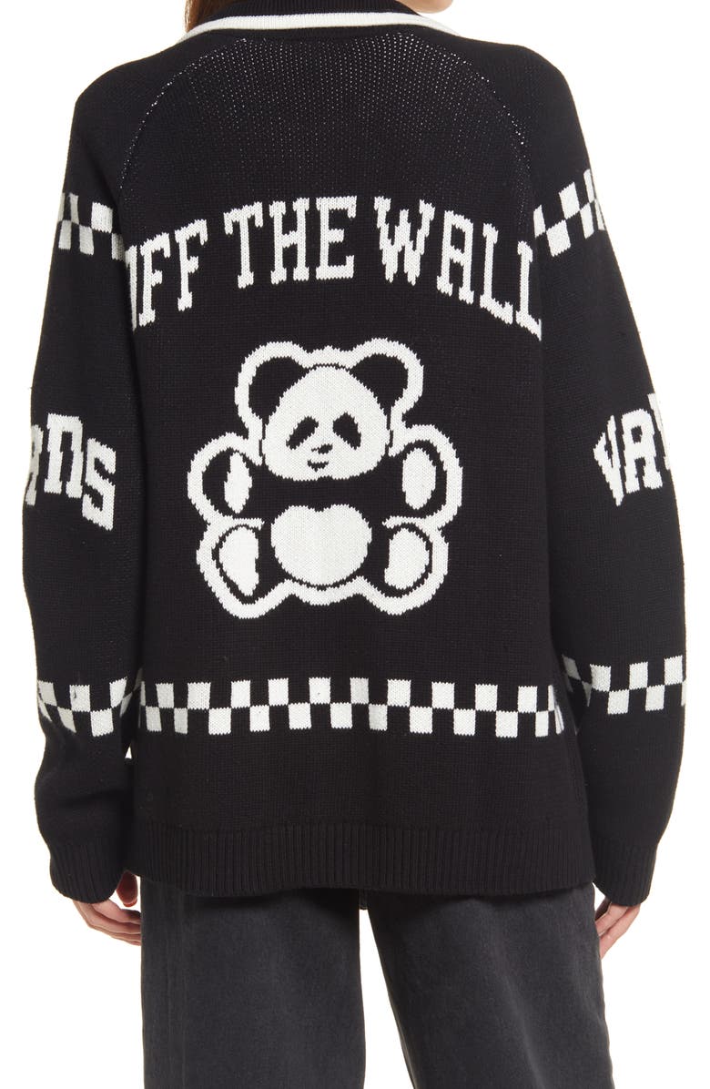 Vans Double Knit Panda Graphic Zip Cardigan, Alternate, color,