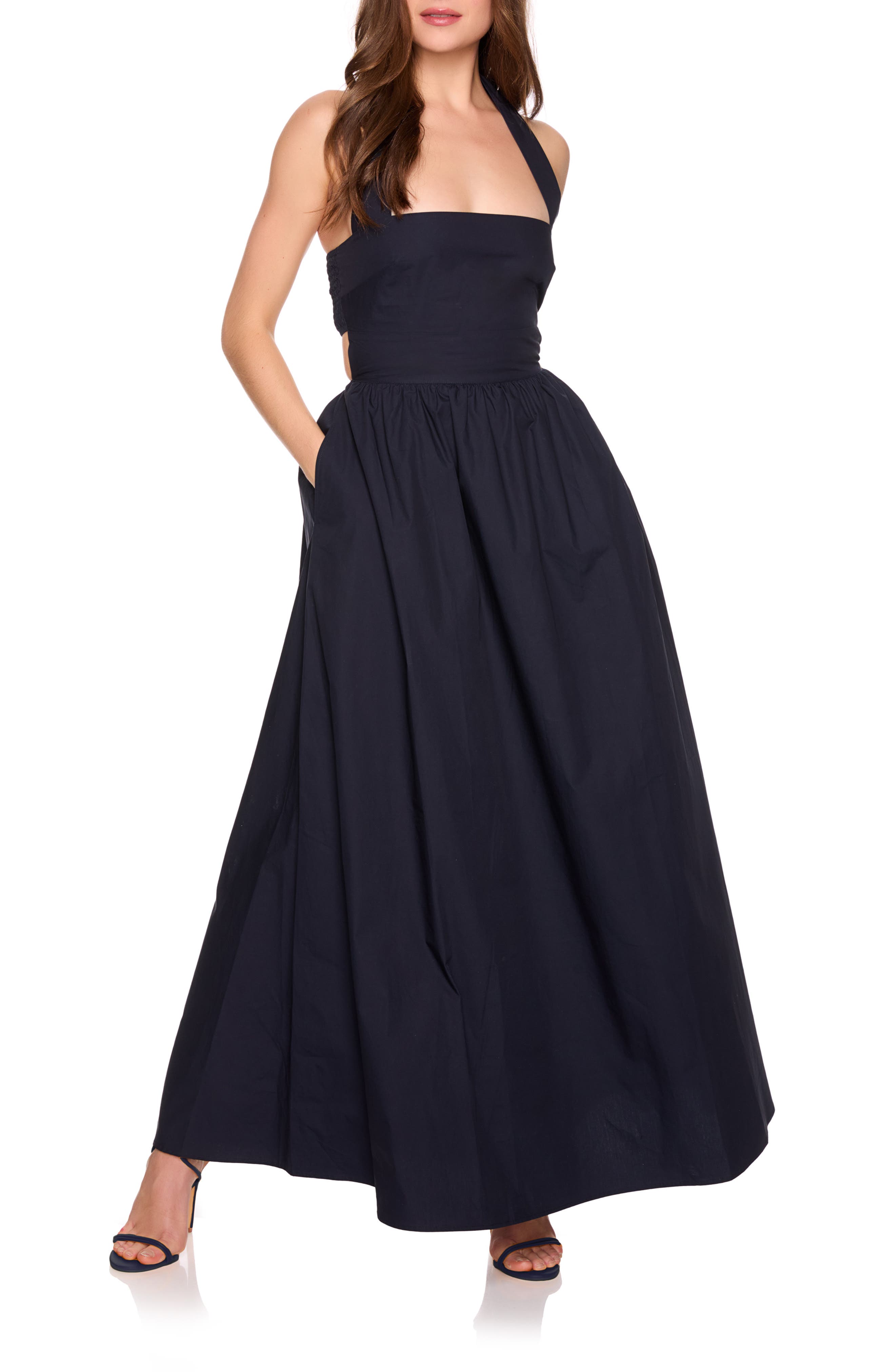 Susana Monaco Halter Neck Cotton Poplin Dress