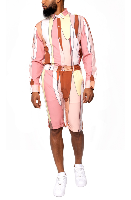 Dai Moda Retro Drip Print Dress Pants