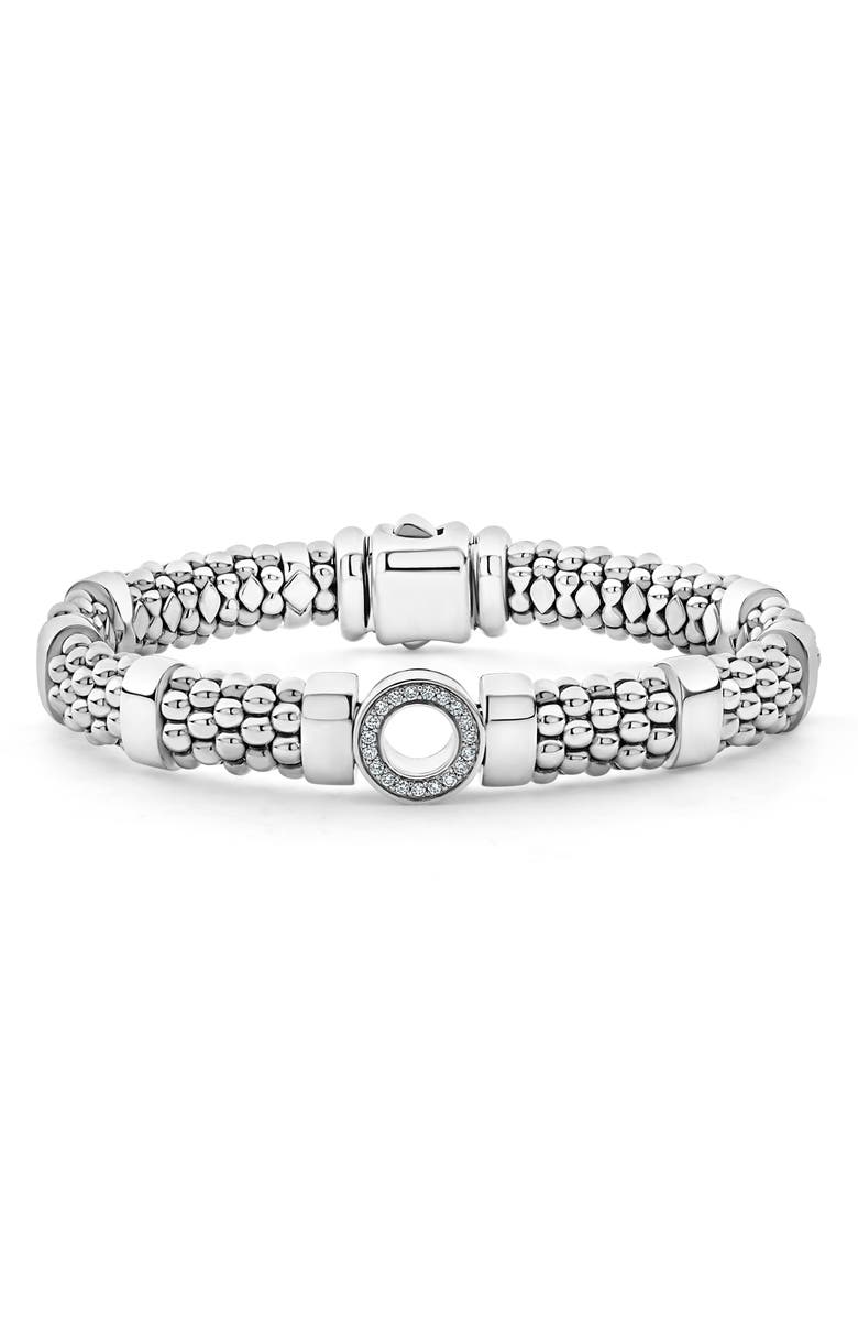 LAGOS Caviar Spark Diamond Station Rope Bracelet, Main, color, 