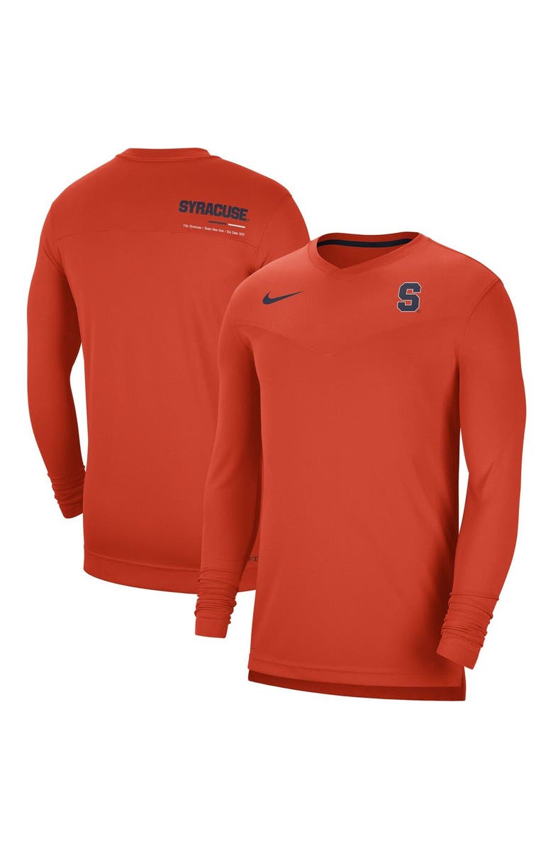 Nike Men's Nike Orange Syracuse Orange 2022 Coach Performance Long Sleeve V-Neck T-Shirt, Main, color, 