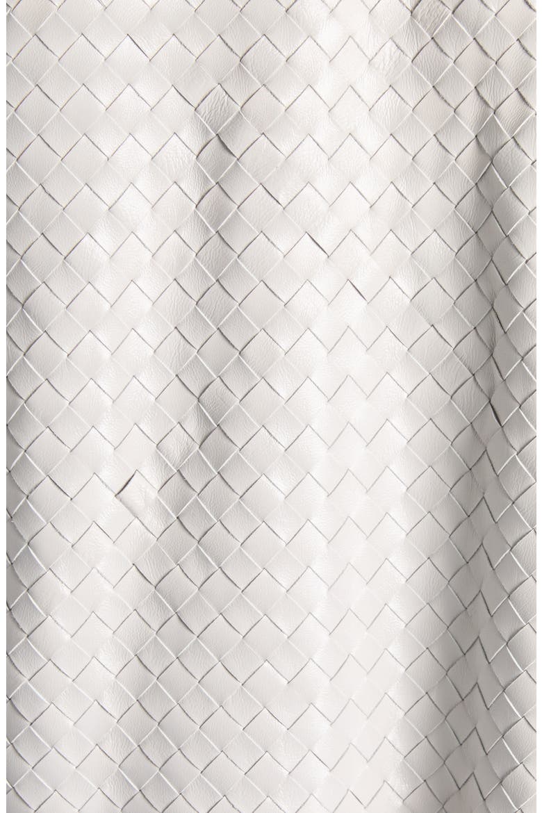 Small Intrecciato Shiny Leather Hooded Zip Jacket, Alternate, color, 1427 PEARL GREY