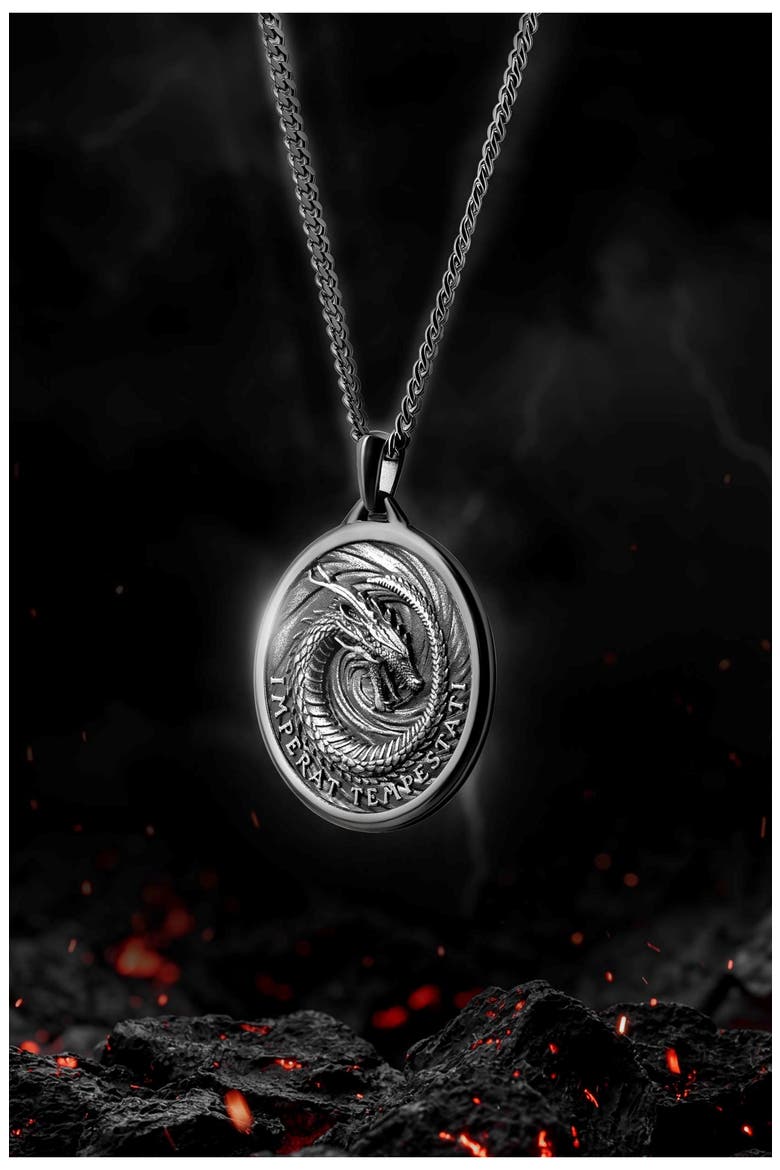 The Dragon Pendant Necklace, Alternate, color, SILVER