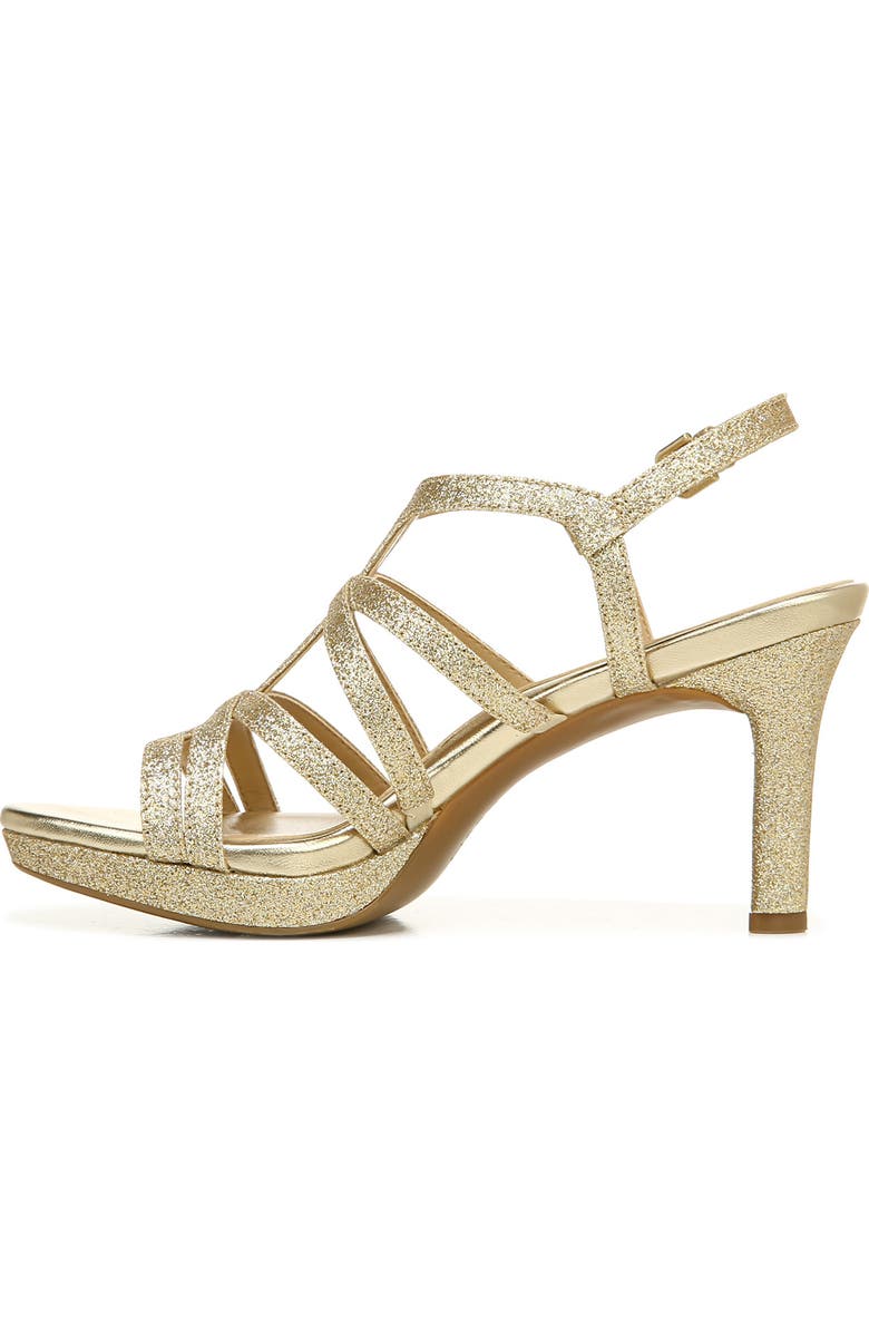 Naturalizer Baylor Strappy Slingback Sandal - Wide Width Available, Alternate, color, Gold Glitter