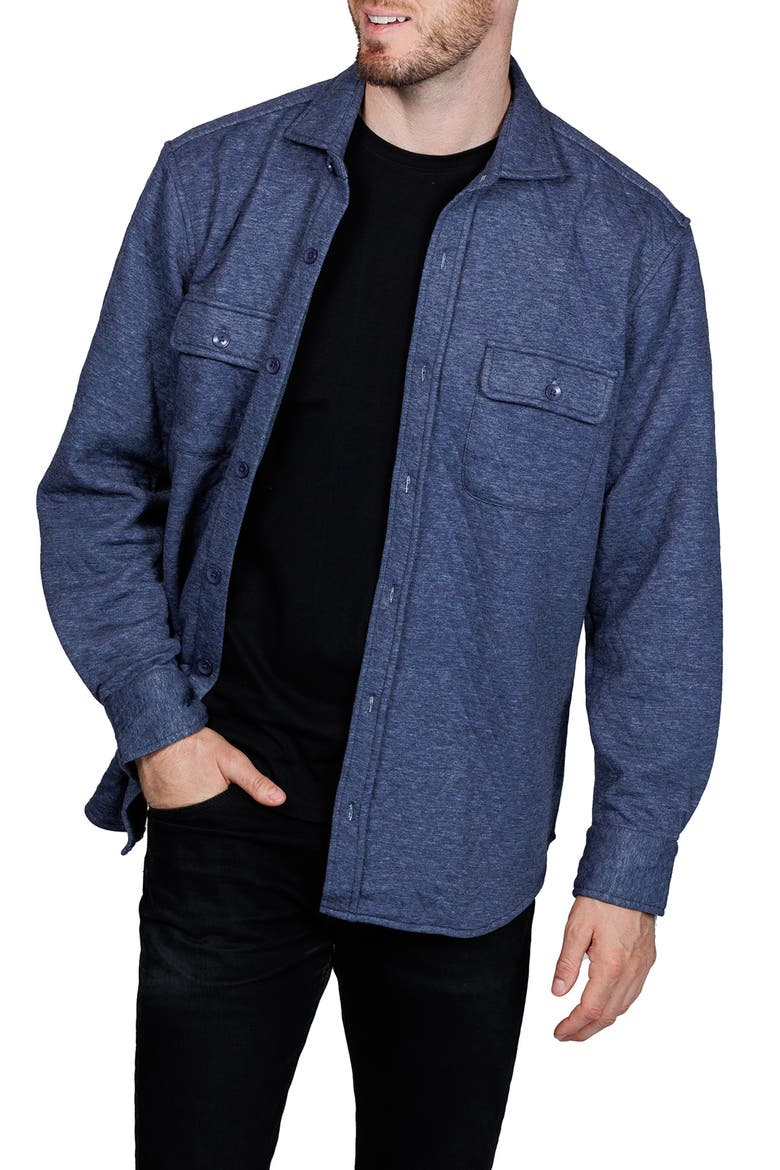 Diamond Quilted Shirt Jacket, Alternate, color, DENIM