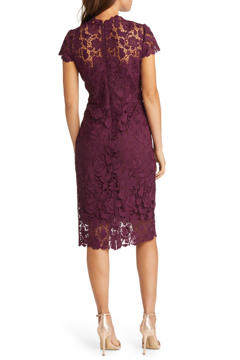 Lace Sheath Dress, Alternate, color, WINE