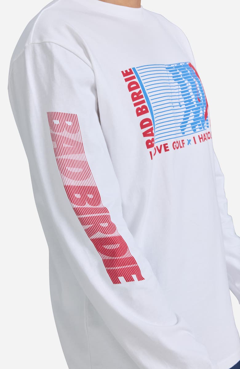 Bad Birdie The Love/Hate Long Sleeve Graphic T-Shirt, Alternate, color, White