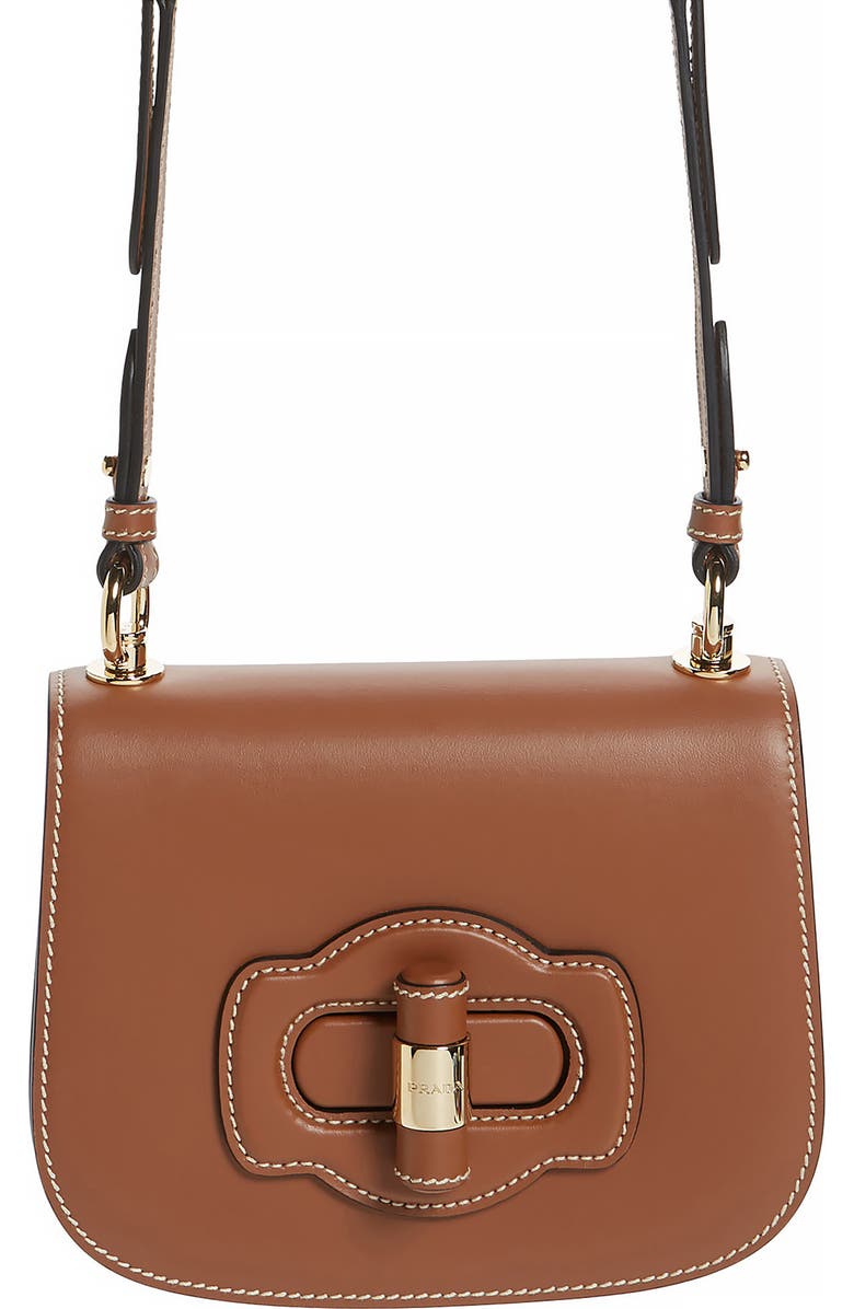 Prada City Calf Front Flap Crossbody Bag, Main, color,