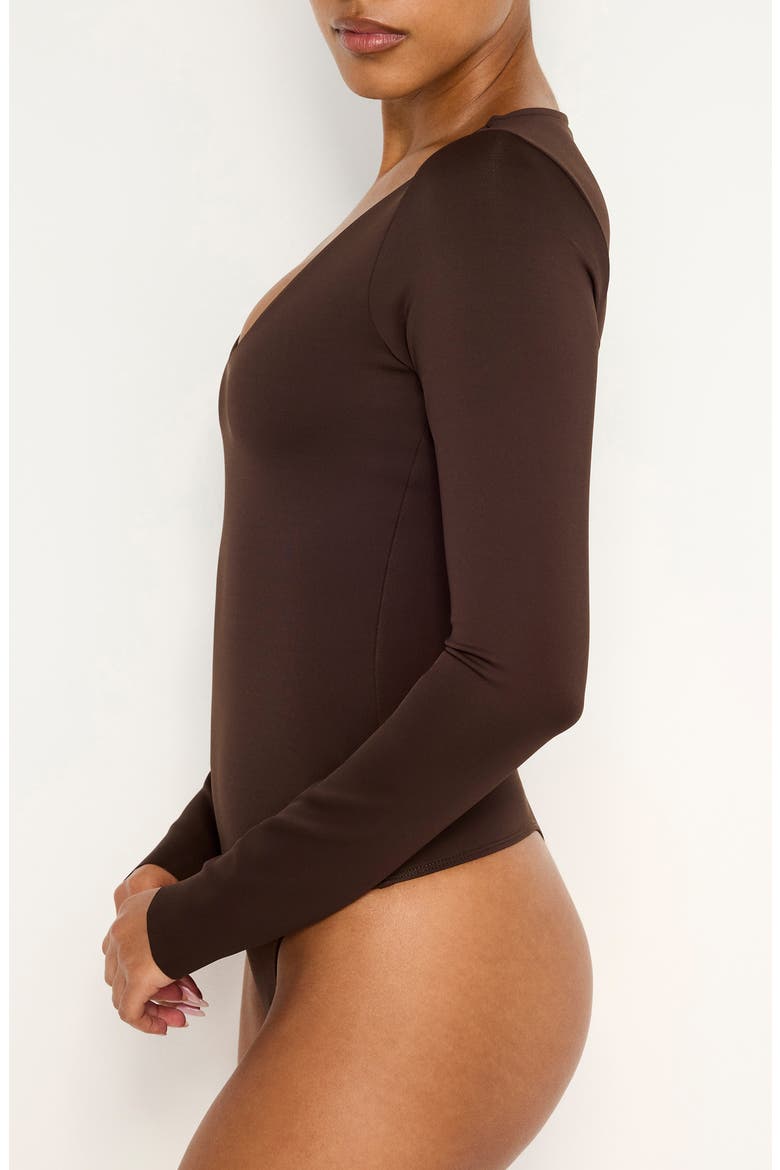 Sculpting Scoop Neck Bodysuit, Alternate, color, BARK