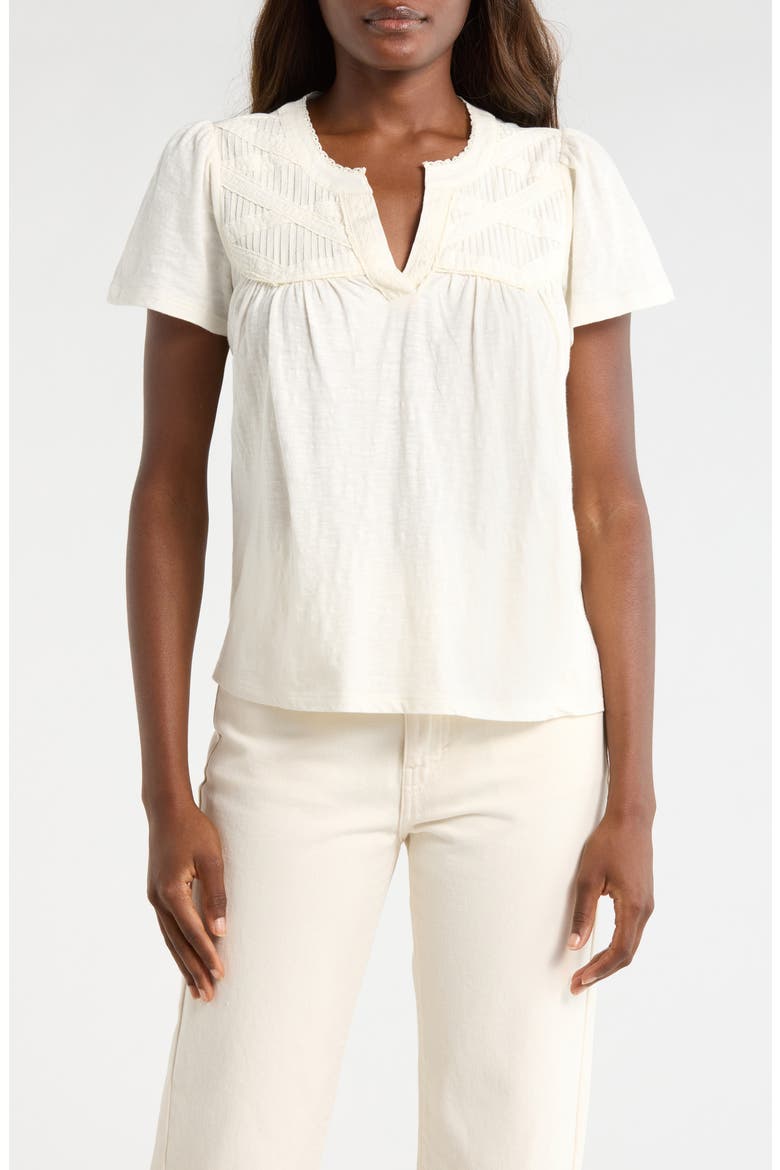 Lace Pintuck Top, Main, color, WHISPER WHITE