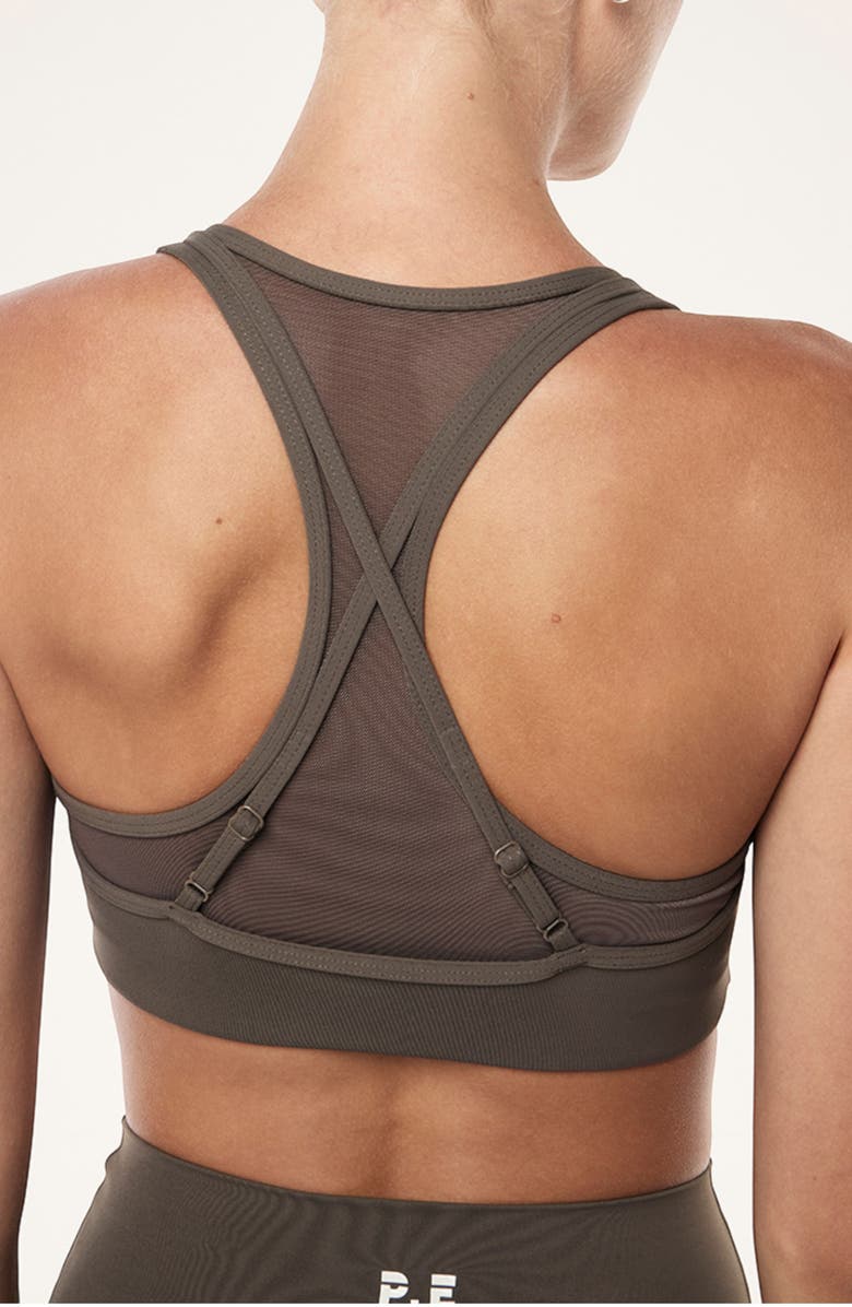 P.E Nation Fusion Sports Bra, Alternate, color, Major Brown