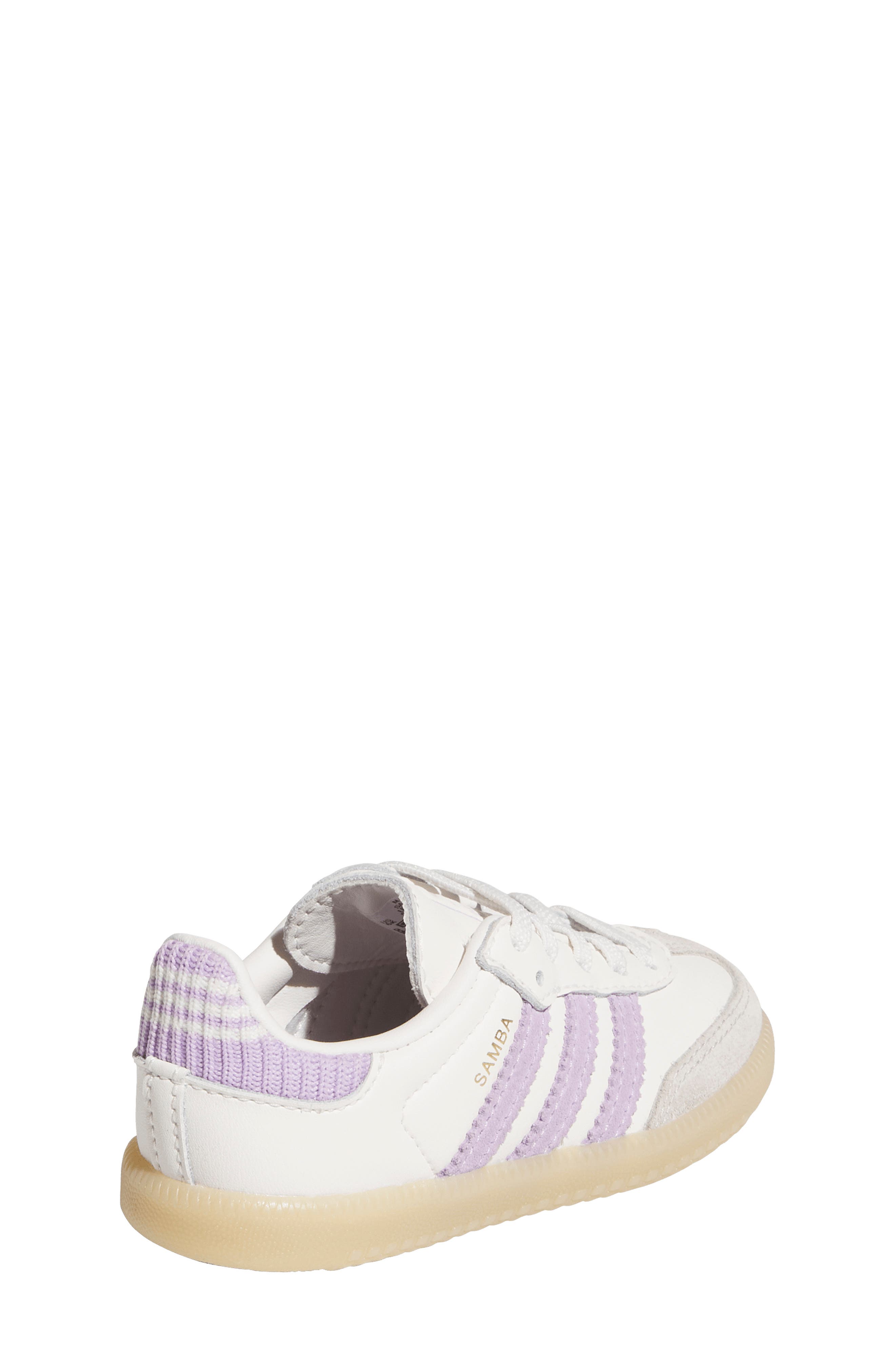 adidas Kids' Samba OG Sneaker, Alternate, color, Cloud White/ Plum/ Gum 3