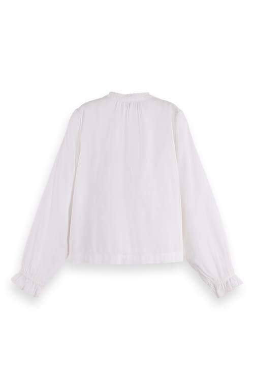 Scotch & Soda Kids' Ruffle Cotton Blend Top In White