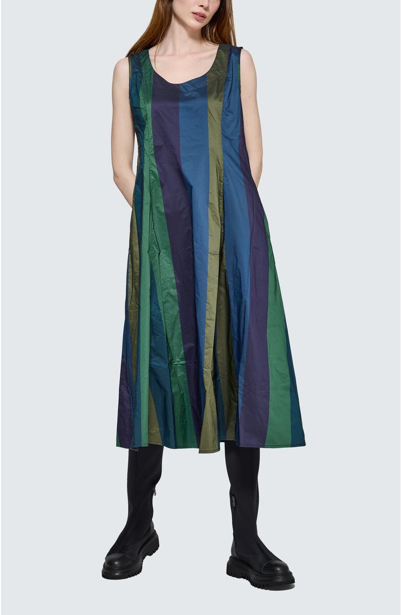 LUUKAA Ruby Pleated Dress, Main, color, Oasis Blue