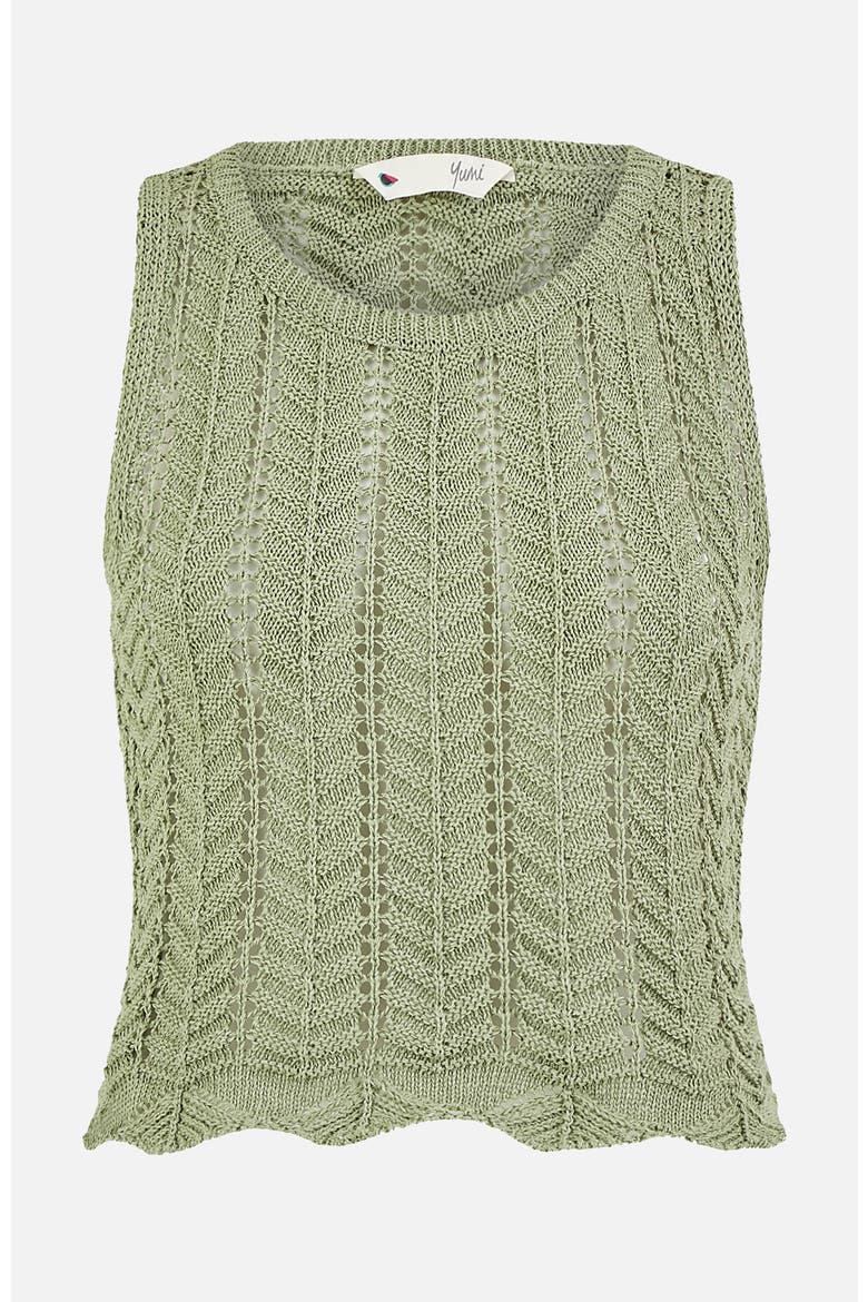 Crochet Knitted Tank Top, Alternate, color, Sage Green