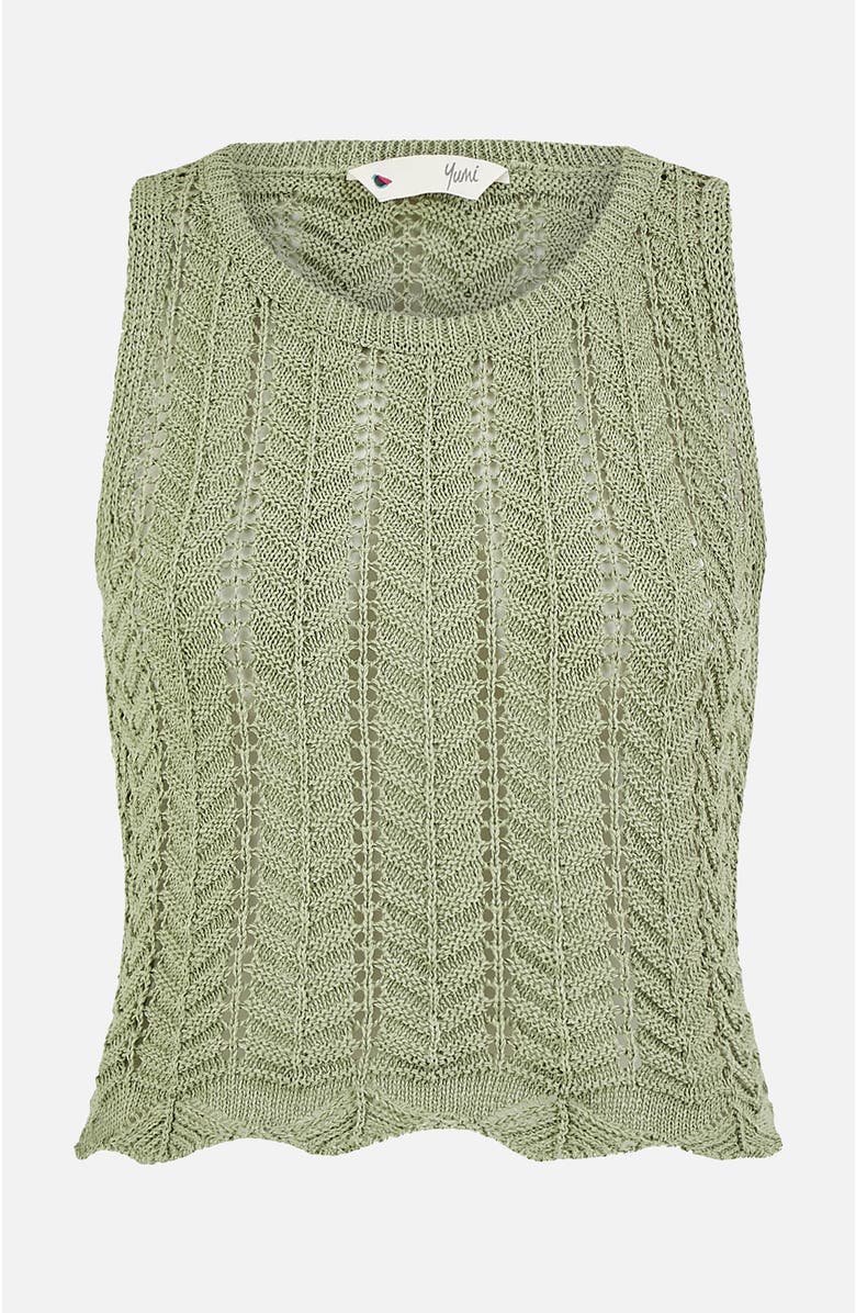 Yumi Crochet Knitted Tank Top, Alternate, color, Sage Green