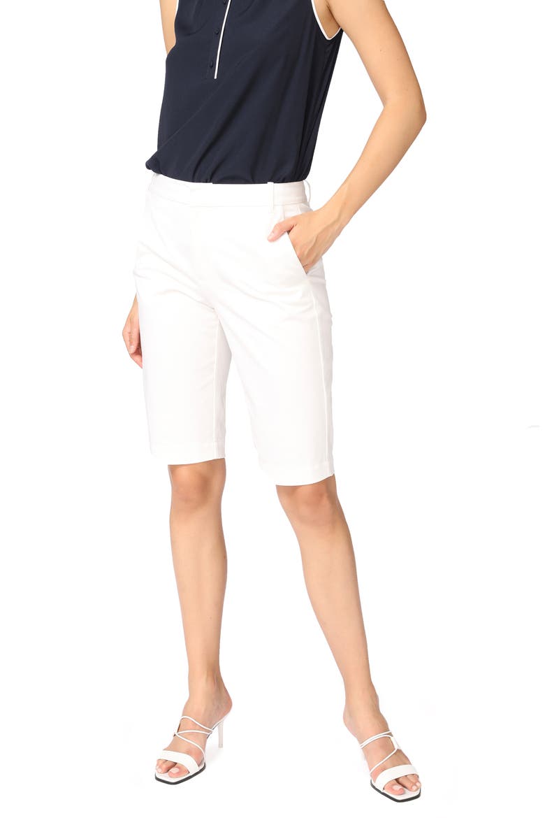 Stretch Cotton Twill Bermuda Shorts, Alternate, color, ULTRA WHITE