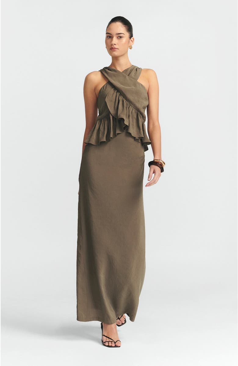 ST MRLO Aloe Maxi Dress, Alternate, color, Dark Truffle