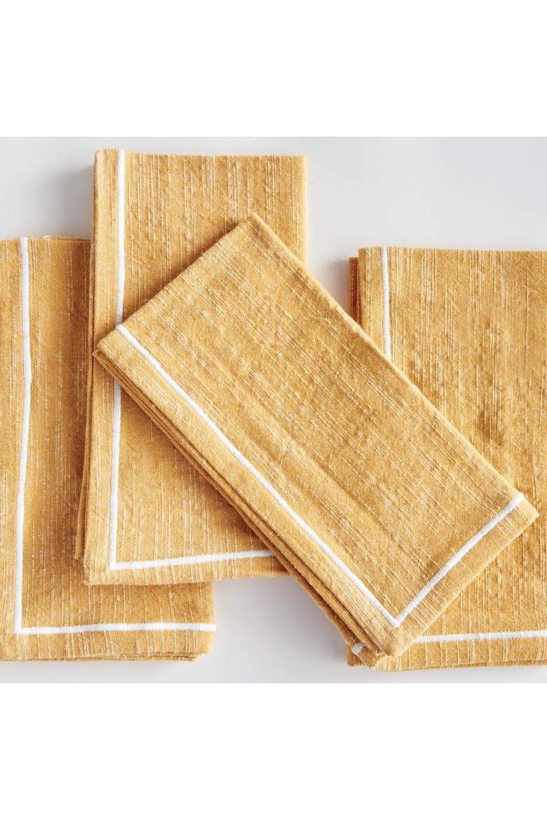 Saffron Dinner Napkins Set of 4, Alternate, color, Yellow