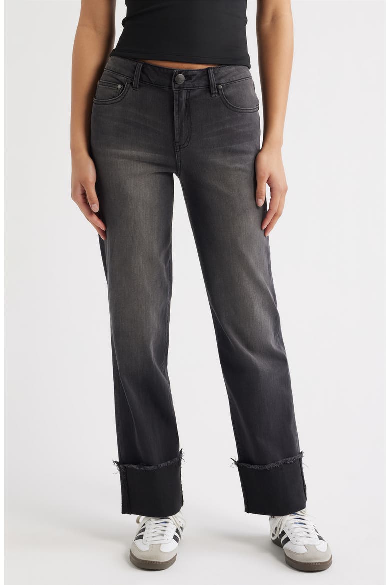 Cuffed Raw Hem Straight Leg Jeans, Main, color, WATSON