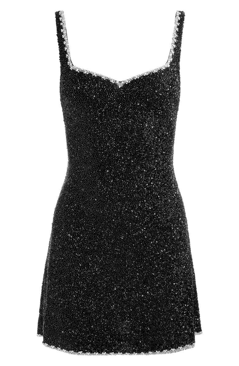 Alice + Olivia Eve Beaded Sweetheart Neck Minidress, Alternate, color, 