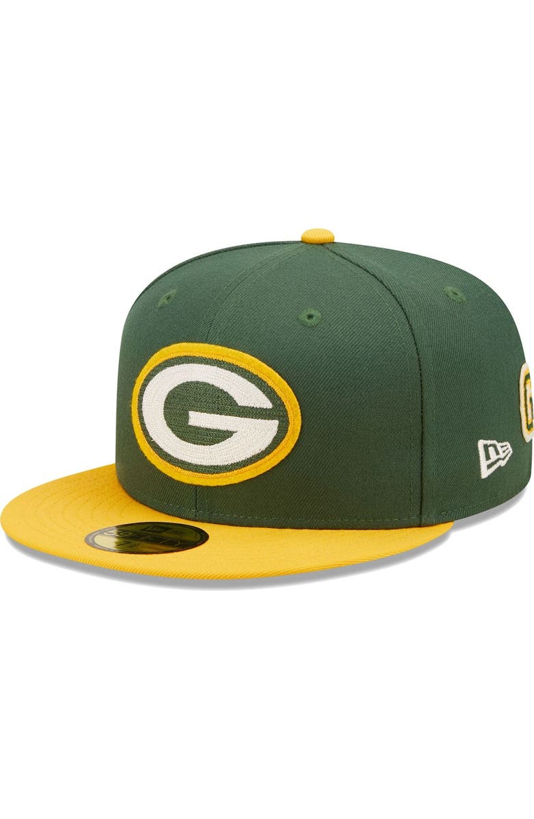 New Era Men's New Era Green/Gold Green Bay Packers Super Bowl XXXI Letterman 59FIFTY Fitted Hat, Alternate, color,