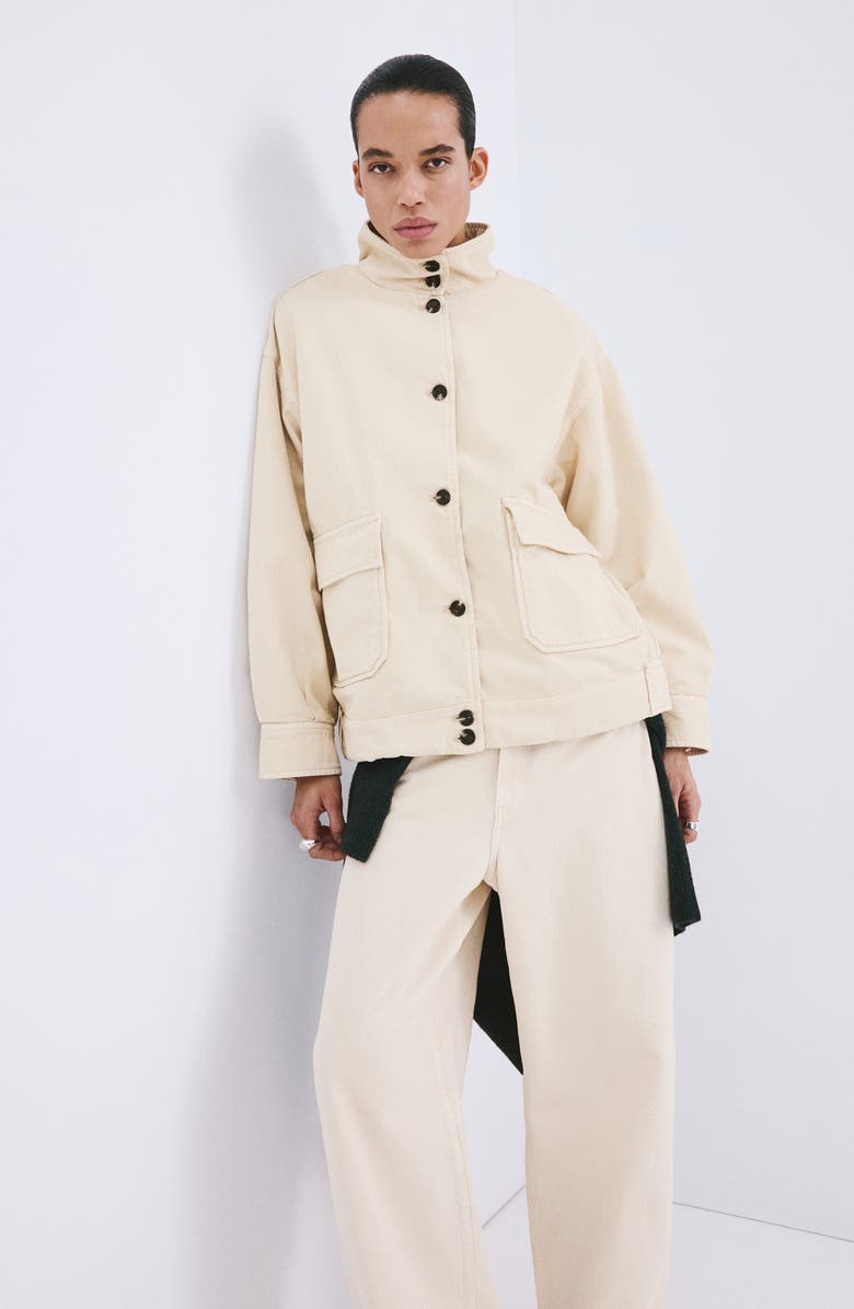 MANGO Cazadora Eugenie Jacket, Alternate, color, Vanilla