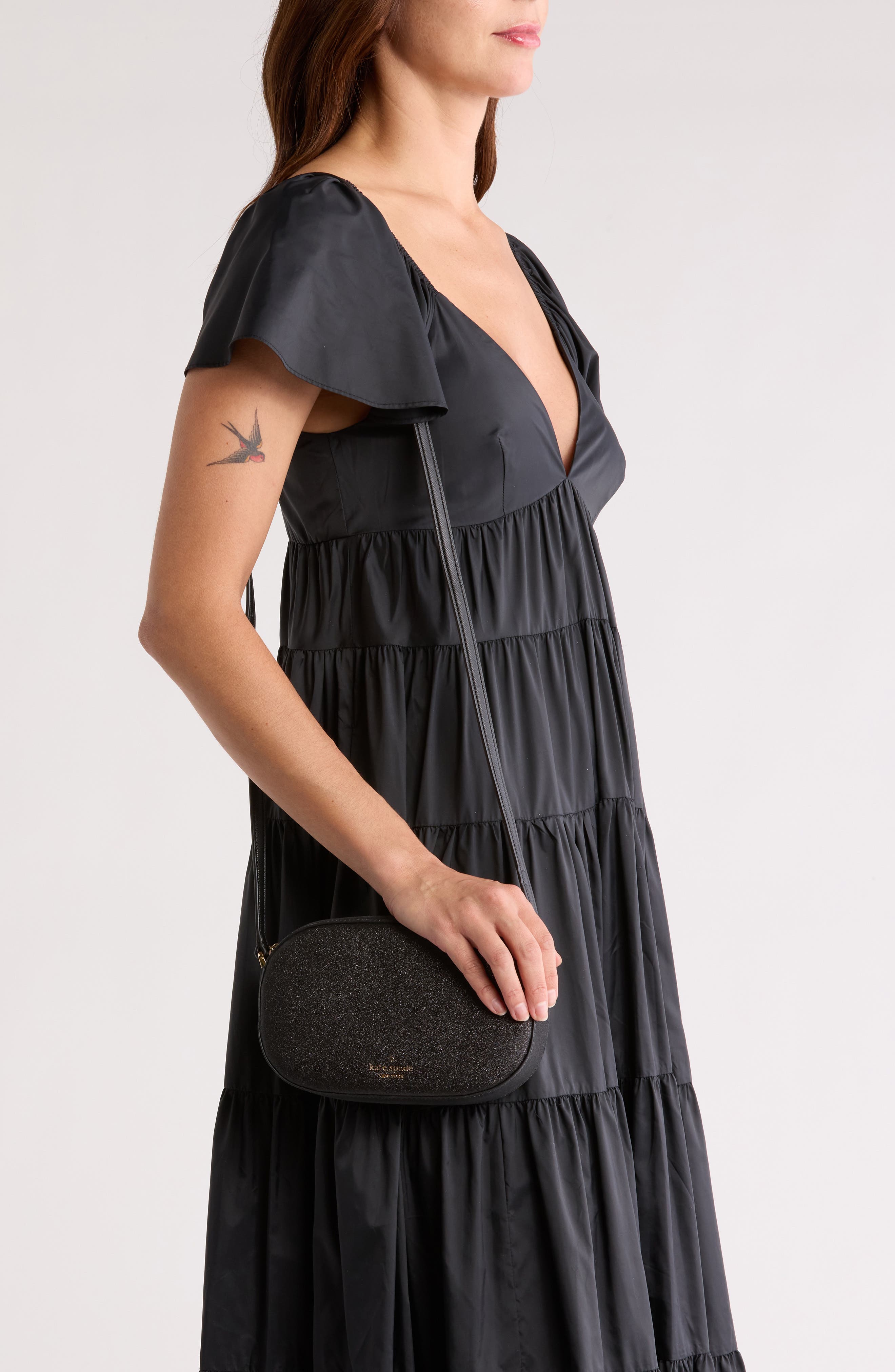 Kate Spade New York glimmer oval camera bag, Alternate, color, 