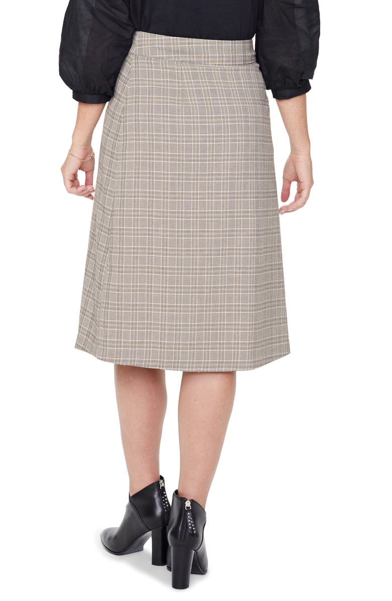 NYDJ Plaid Faux Wrap Skirt, Alternate, color, 
