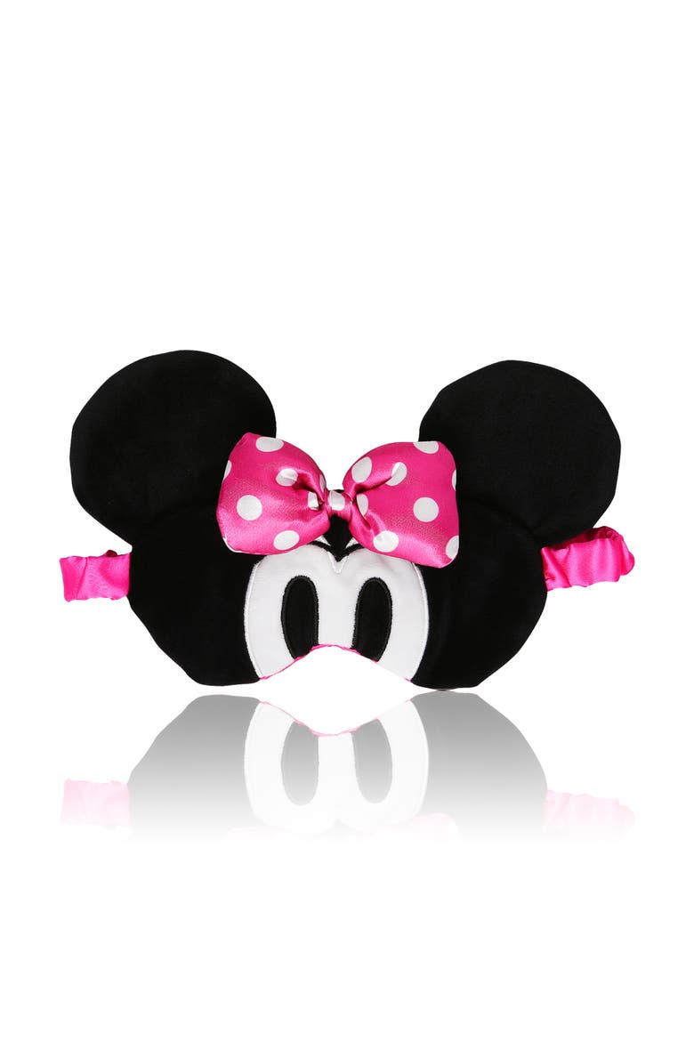 Sleep Mask with Ears and 3D Bow, Main, color, Black, Pink